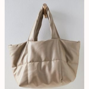 Free People Cloud Commuter Tote With Laptop Sleeve Mushroom Taupe